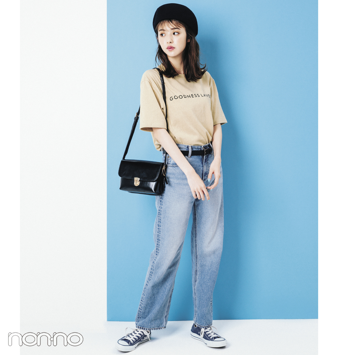 ロゴTシャツを大人可愛く着こなすには? 差がつくコーデはコレ!_1_5