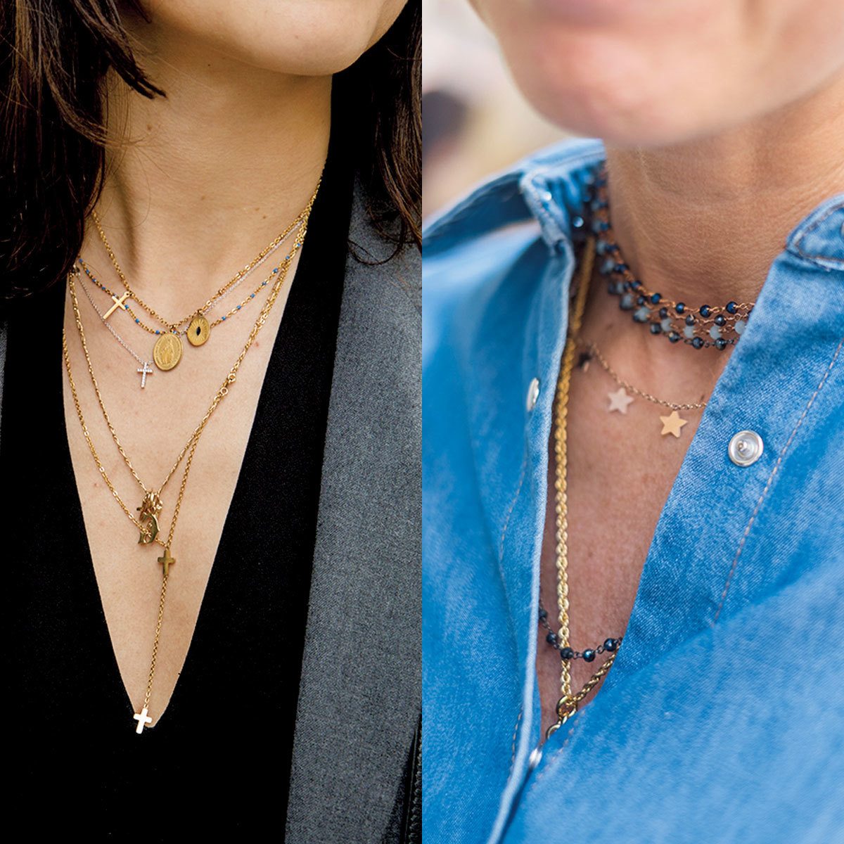 重ねづけが主流に ネックレス が今また新鮮 ファッションsnap パリ ミラノ編 ファッション誌marisol マリソル Online 40代をもっとキレイに 女っぷり上々