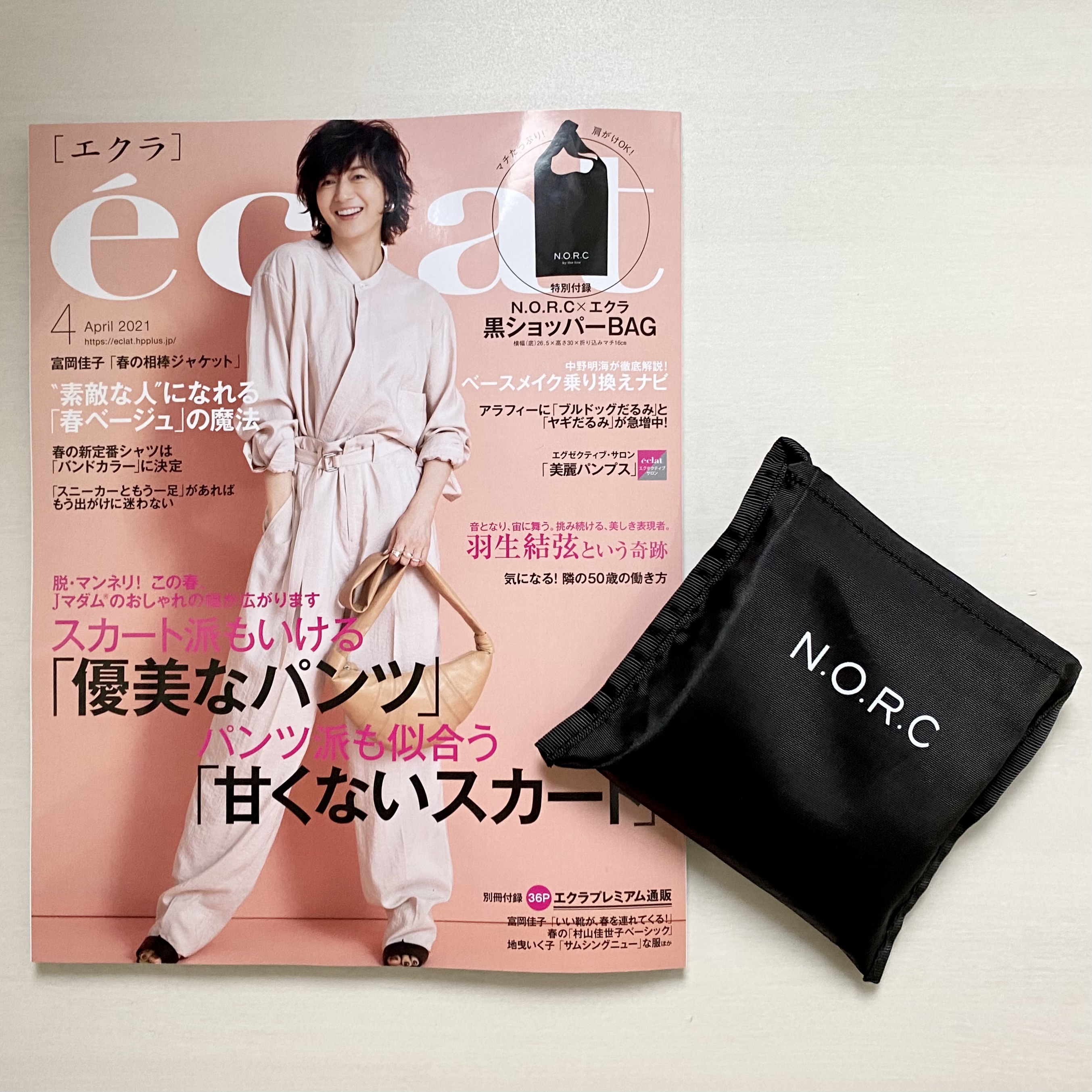 エクラ4月号 黒ショッパーバッグ