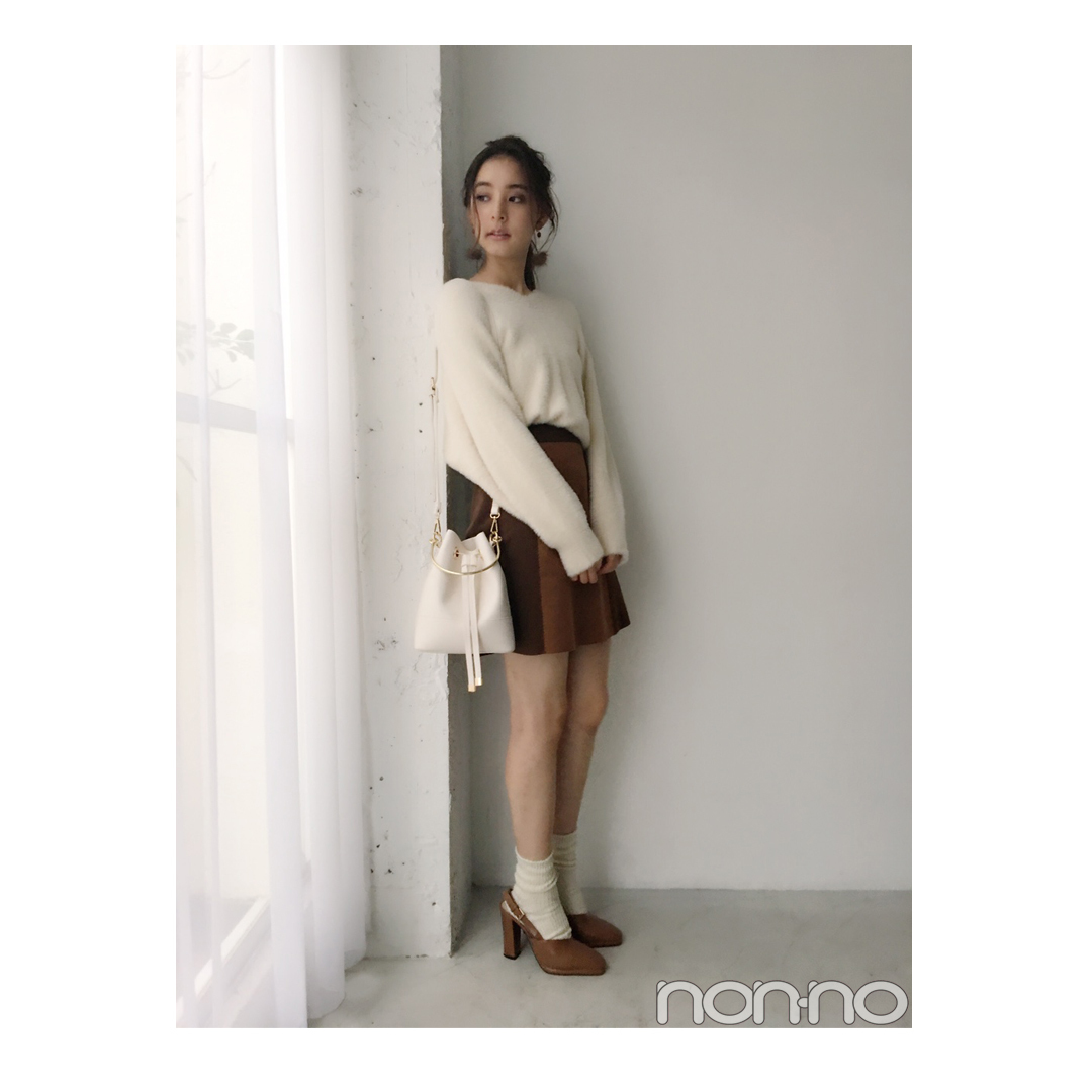 新木優子は白ニット×ミニスカで冬のモテコーデ♡ 【毎日コーデ】_1_1