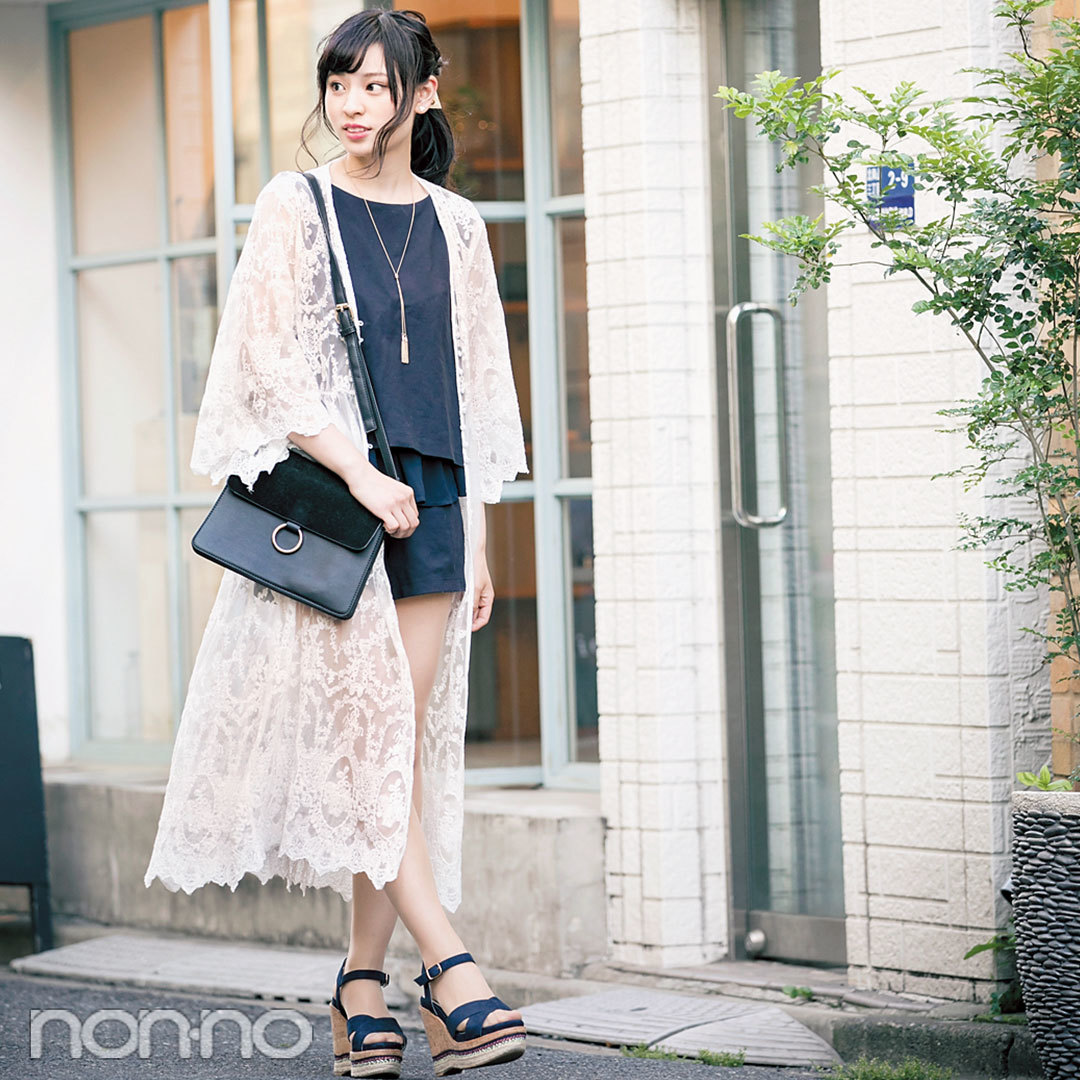 レースガウンでスタイルアップ 期間限定で毎日更新 カワイイ選抜の夏服スナップday12 Non No Web ファッション 美容 モデル情報を毎日お届け