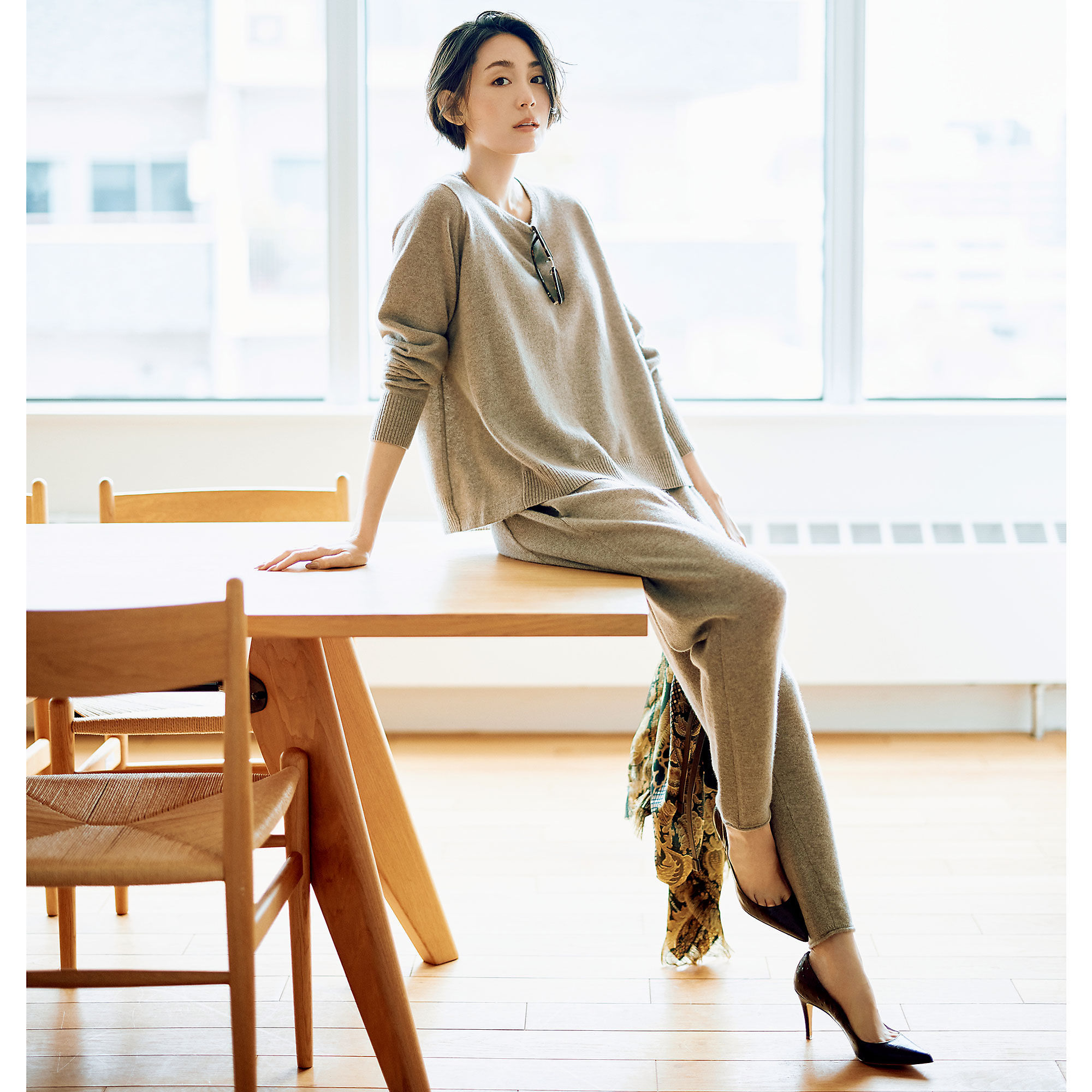 C.T.plage カシミヤニットプルオーバー、カシミヤニットパンツ