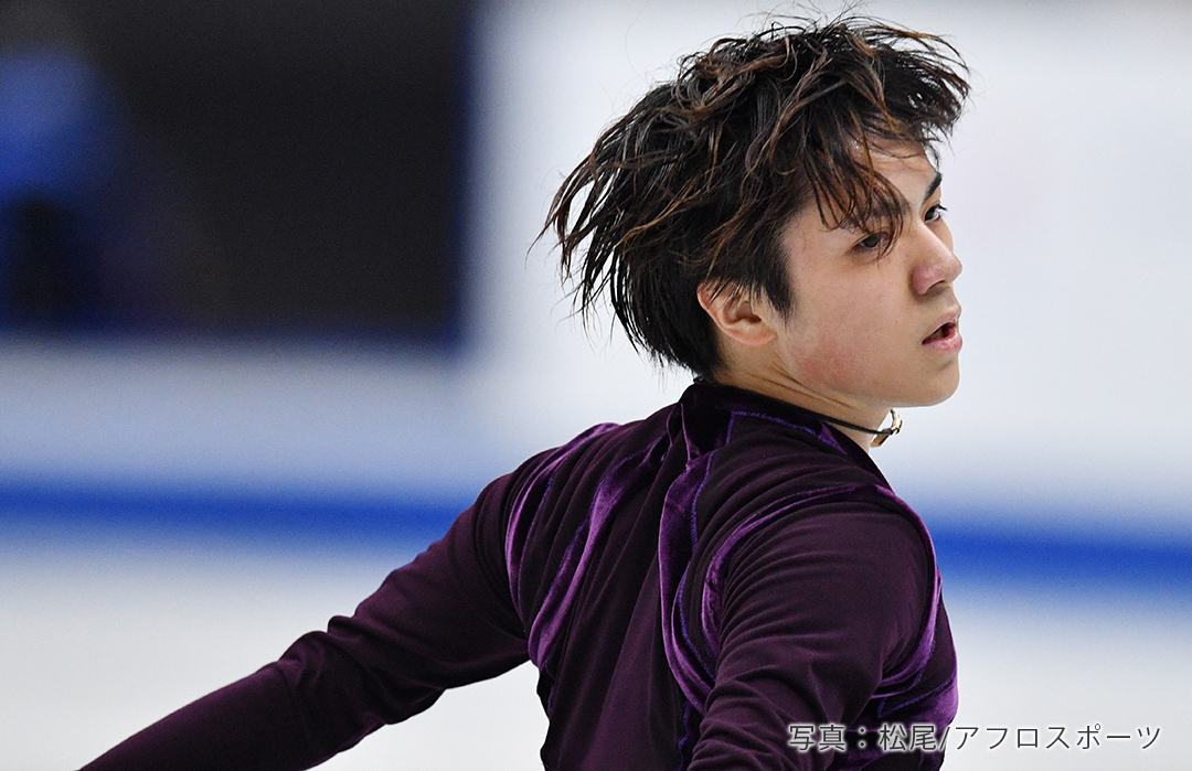 2019年フィギュアスケート世界選手権の男子SP演技中の宇野昌磨選手