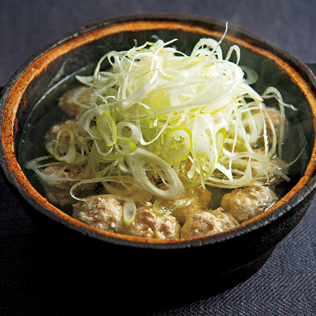 鶏つみれとねぎの鍋