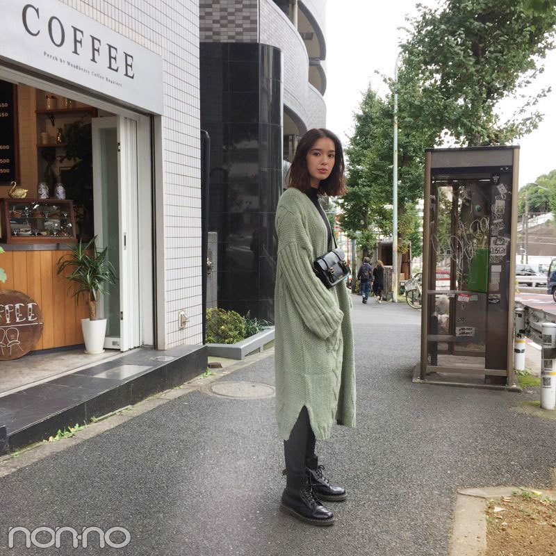 佐谷戸ミナはニットコート+ドクターマーチンで秋コーデ♡【モデルの私服】_1_1