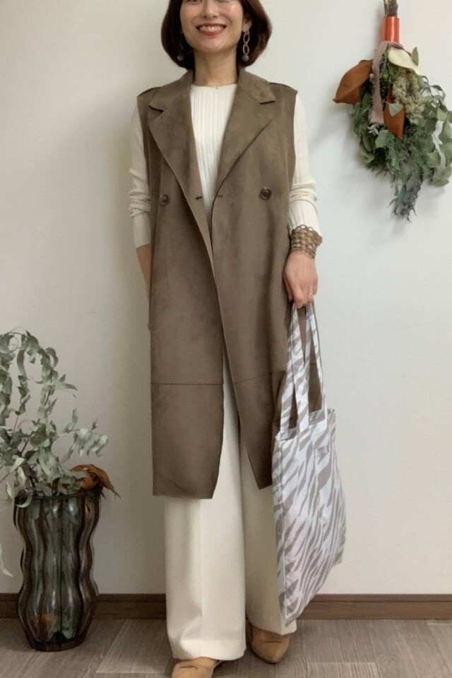 ZARA ロング フェイクスエード ベスト