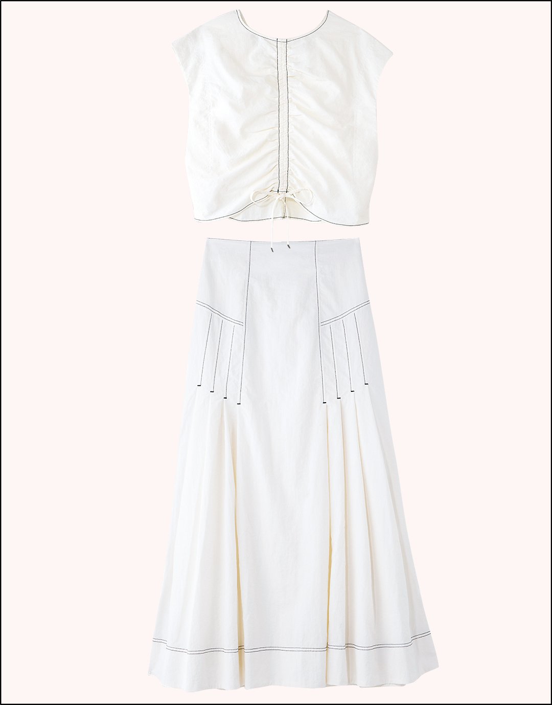 鈴木ゆうかの購入品 Lily Brown 配色ステッチセットアップ