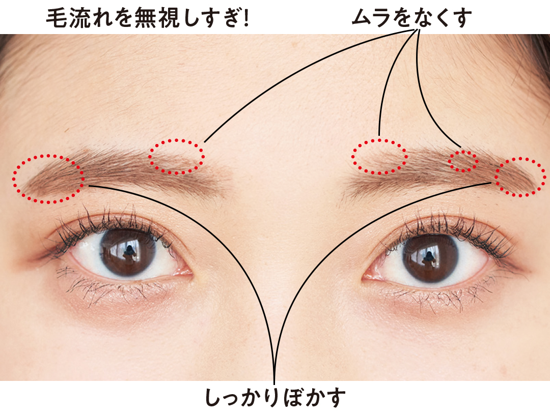 毛流れを無視しすぎ! ムラをなくす しっかりぼかす