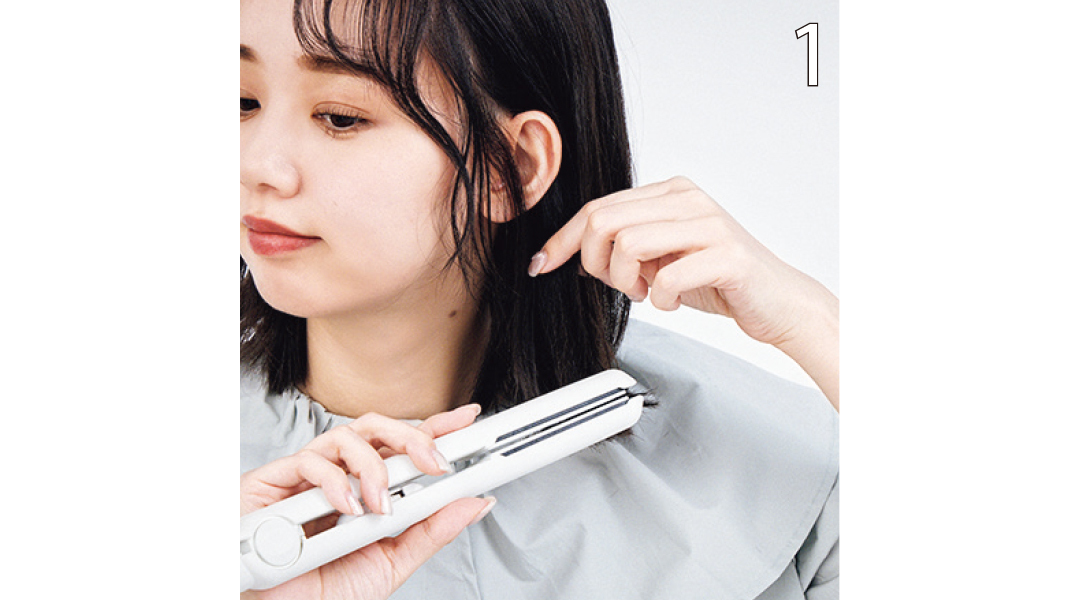 ストレートアイロンでカチューシャスタイルヘアアレンジ1