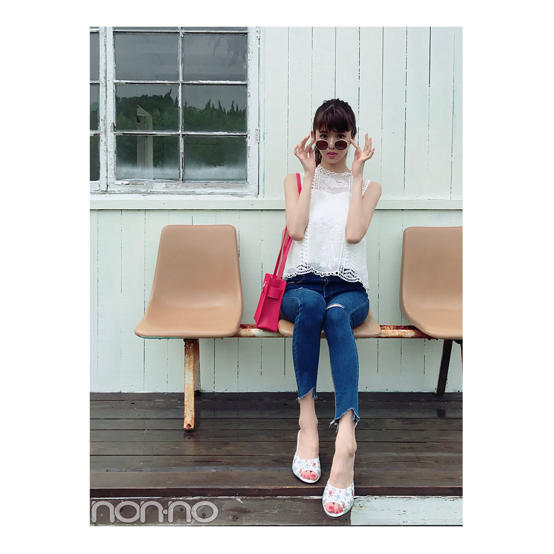 鈴木優華が着回し中♡レース×デニムで女っぽカジュアルコーデ【毎日コーデ】_1_1