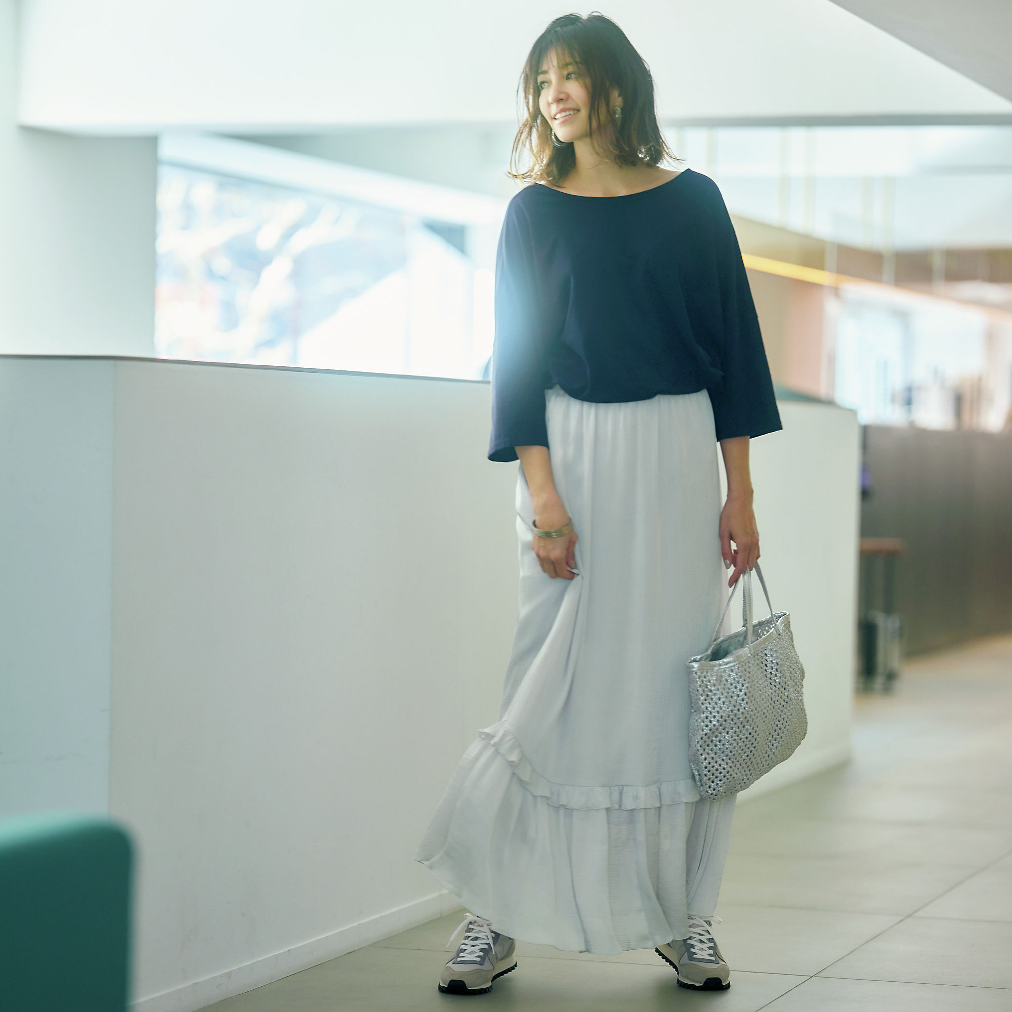 徳原文子×éclat フリルスカート