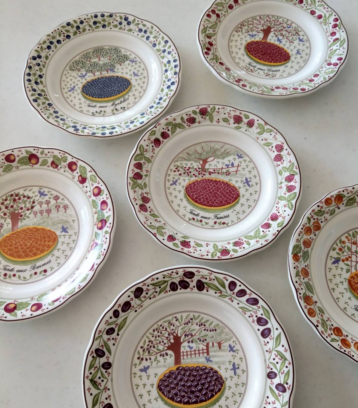 GIEN ジアン フルーツタルトプレート 6枚セット アンティーク GIEN