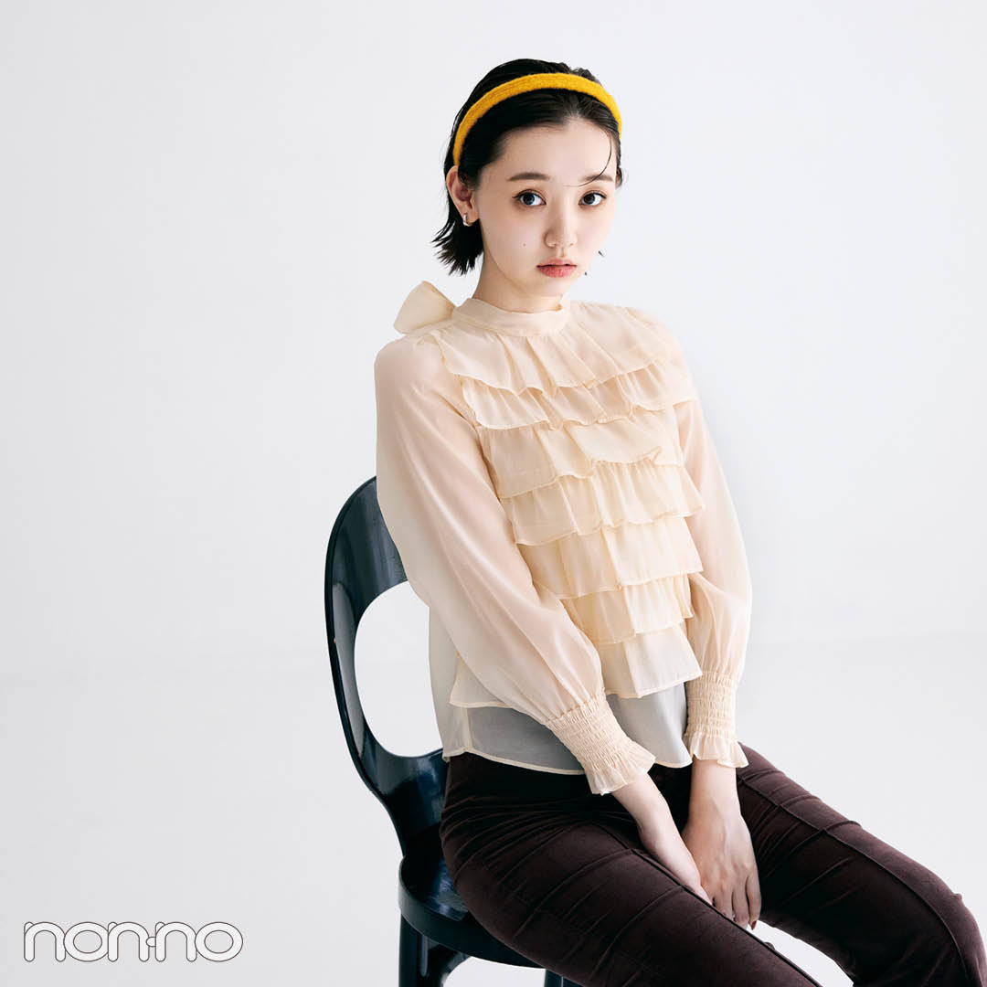 江野沢愛美の秋のクラシカルトップスモデルカット3-3