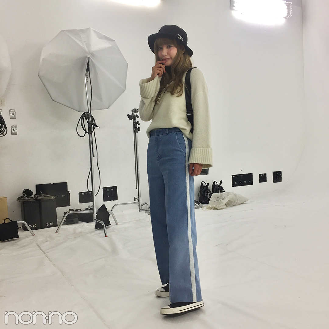 佐藤エリの冬コーデ♡ ボアつきコンバースできれいめスポーティ【モデルの私服】_1_1