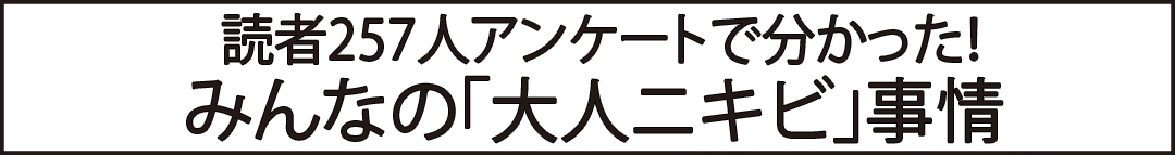 読者257人アンケートで分かった! みんなの「大人ニキビ」事情