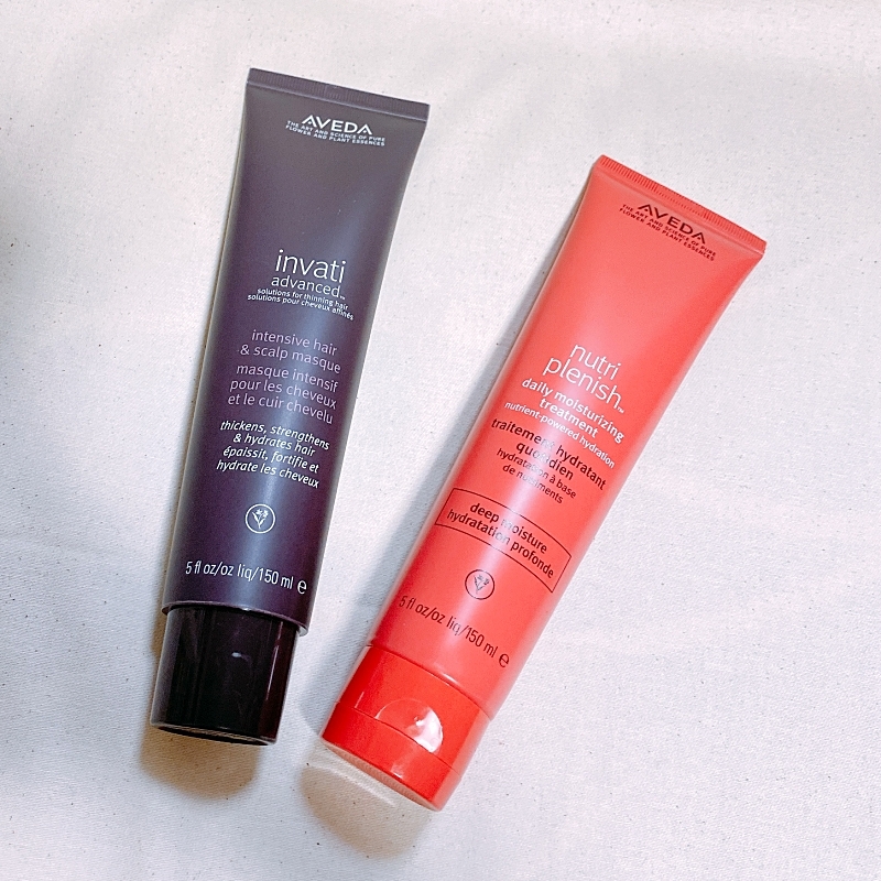 AVEDAのヘアケアはニュートリプレニッシュデイリーモイスチャライザーとインヴァティアドバンスインテンシブヘア&スカルプマスク