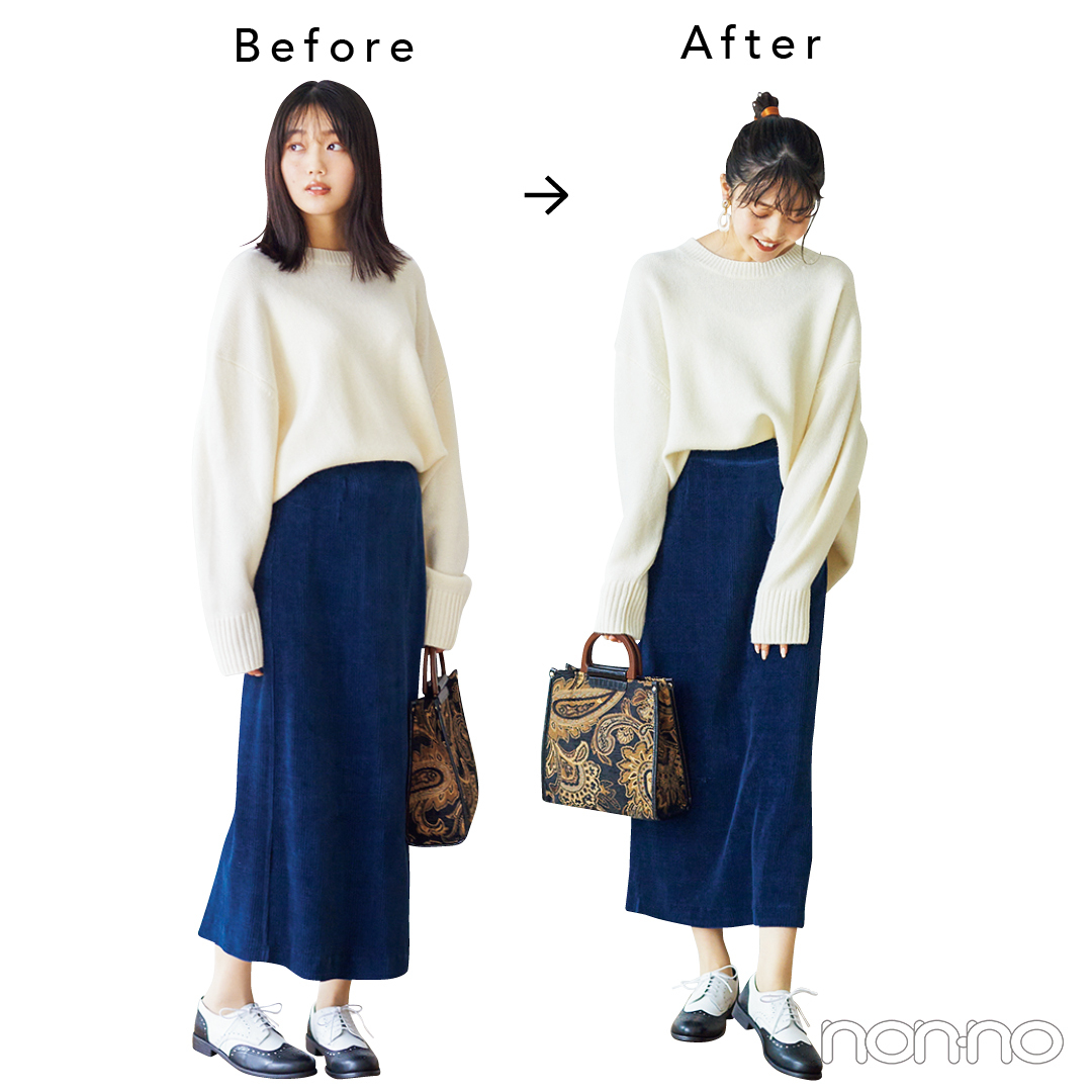 【ニット映えヘアアレ vol.5】クルーネック×クロスひもアレンジで重心上げ_1_9