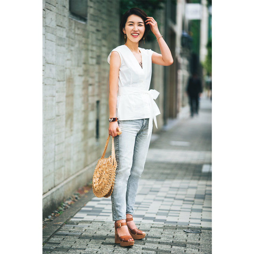 きちんと投資 こまめに更新 夏のデニムコーデ 美女組ファッションsnap ファッション誌marisol マリソル 40代をもっとキレイに 女っぷり上々