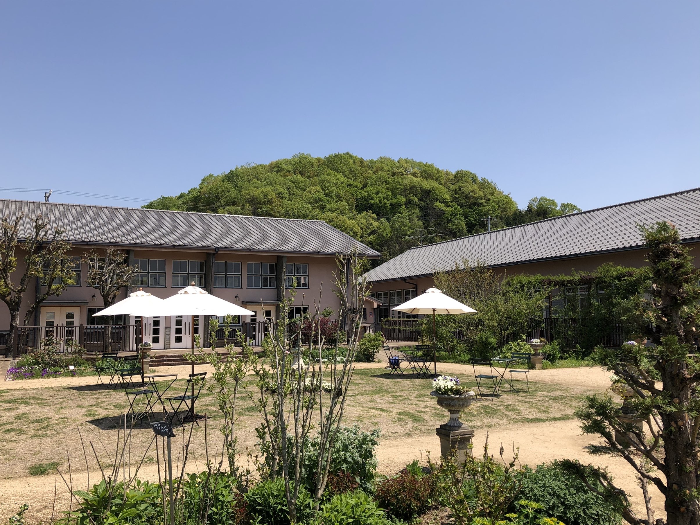 お気に入りトップスにGU白デニムで熊山英国庭園へ ~勿忘草~_1_3