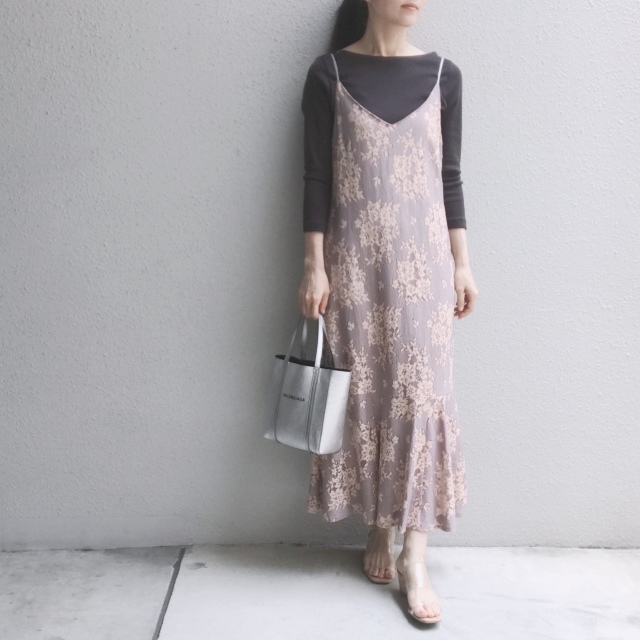 U by SPICK & SPAN フラワーレース キャミワンピ