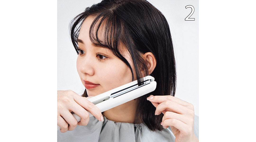 ストレートアイロンでカチューシャスタイルヘアアレンジ2