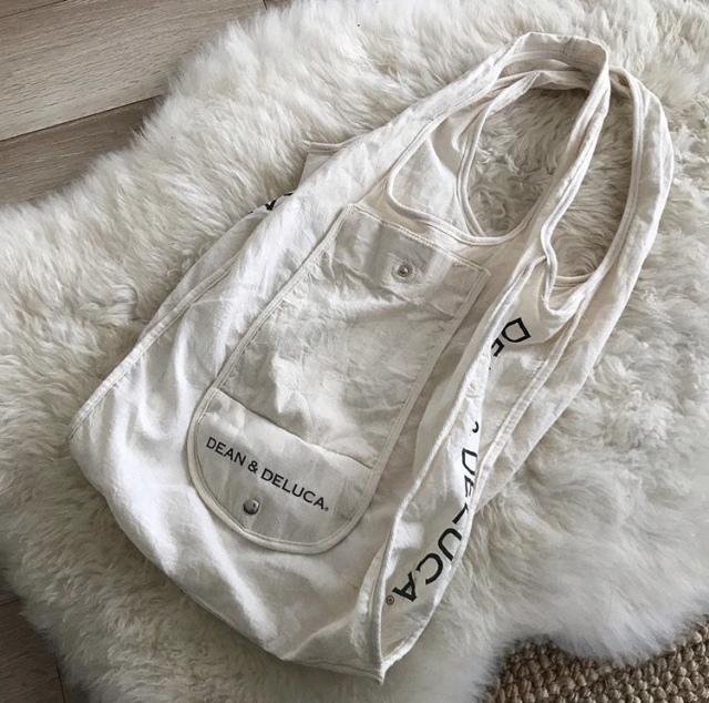 DEAN & DELUCA ディーンアンドデルーカ ショッピングバッグ ポケットつき