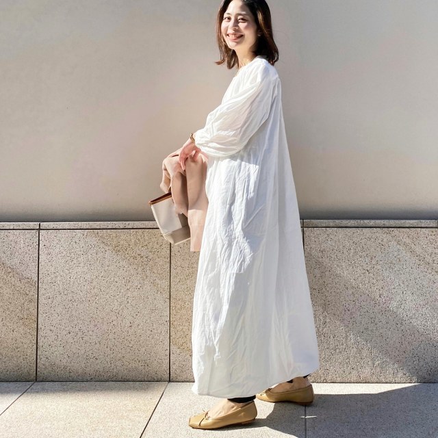 tiitvate プチプラ白ワンピの春コーデ