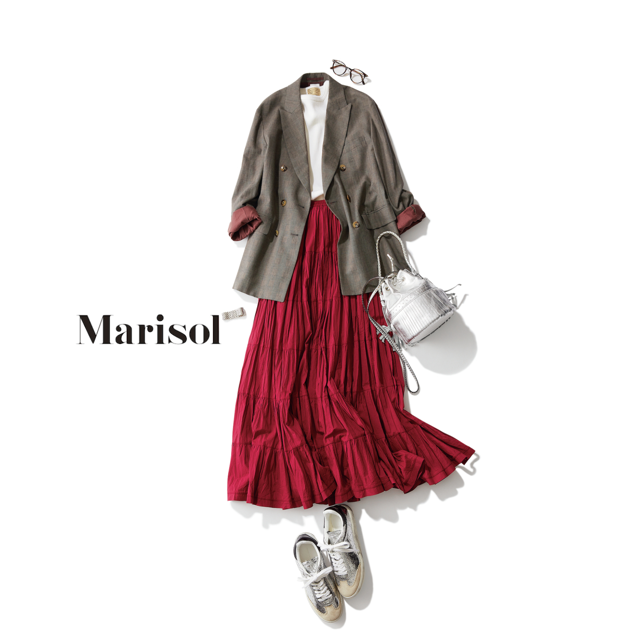 女っぷりミリタリーjkコーデからあか抜けjkコーデまで アラフォー春の１週間コーデ ファッション誌marisol マリソル 40代をもっとキレイに 女っぷり上々