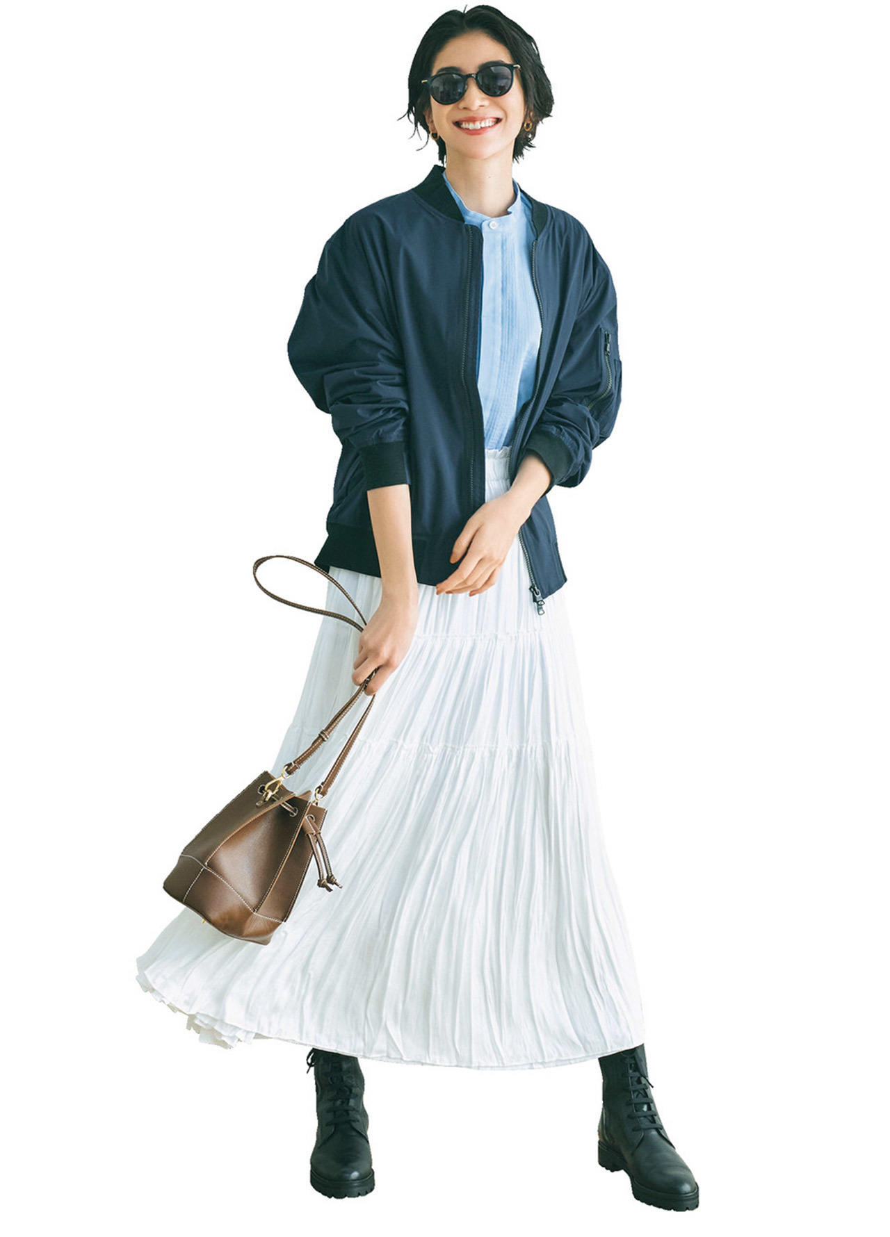 × SKIRT バンドカラーなら スカート合わせもすっきり