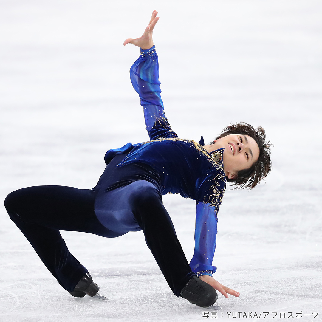 2018年平昌オリンピック男子FSクリムキンイーグルを披露する宇野昌磨選手