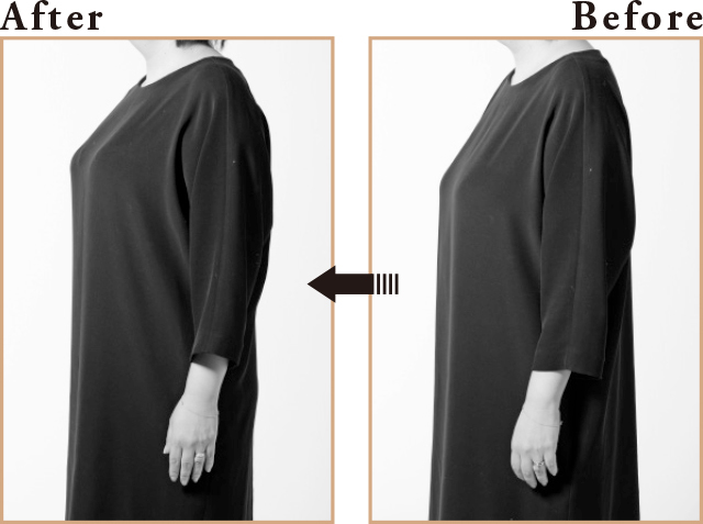 ワイヤーブラジャーを着用したBeforeとAfter