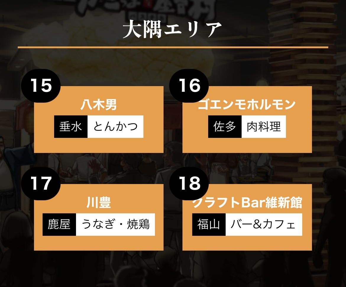 大隅エリアの屋台村(引用:公式サイトより)