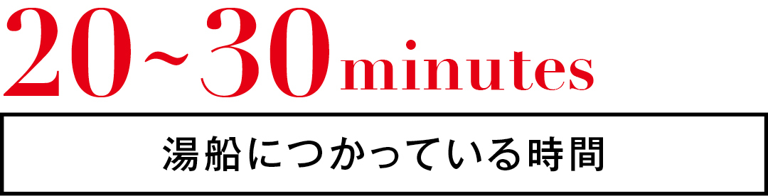 20~30minutes 湯船につかっている時間