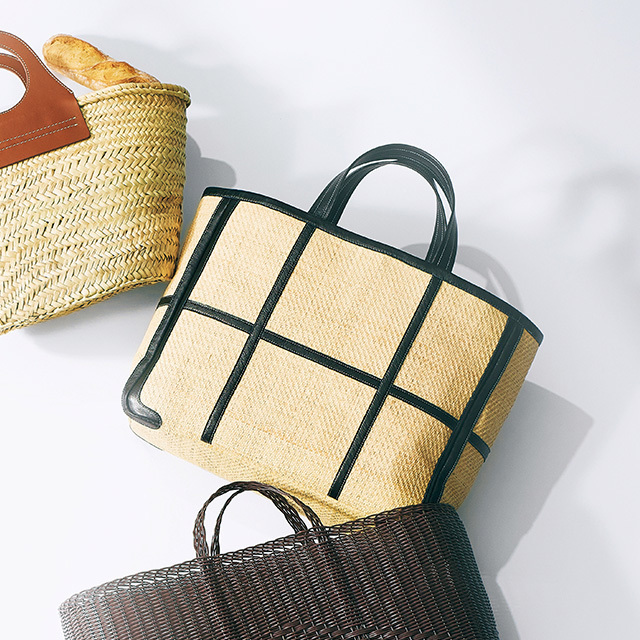 かご素材のマーケットバッグ ¥72,000/エストネーション(ラドロー)