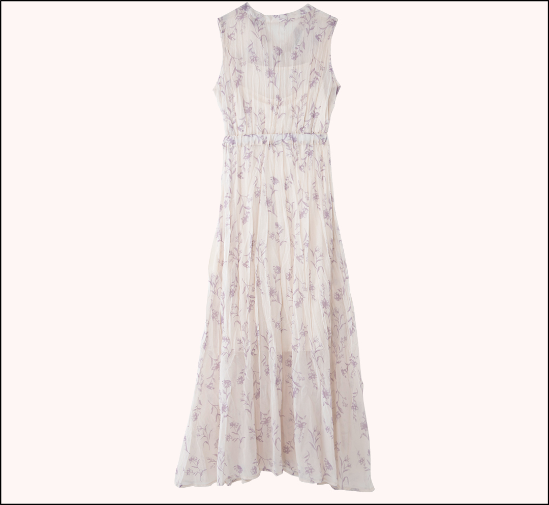 松川菜々花の購入品KOLの花柄ノースリーブワンピース