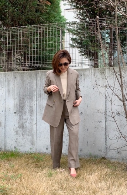 【ベージュジャケパン】投入で旬な着回しコーデが叶います。_1_4