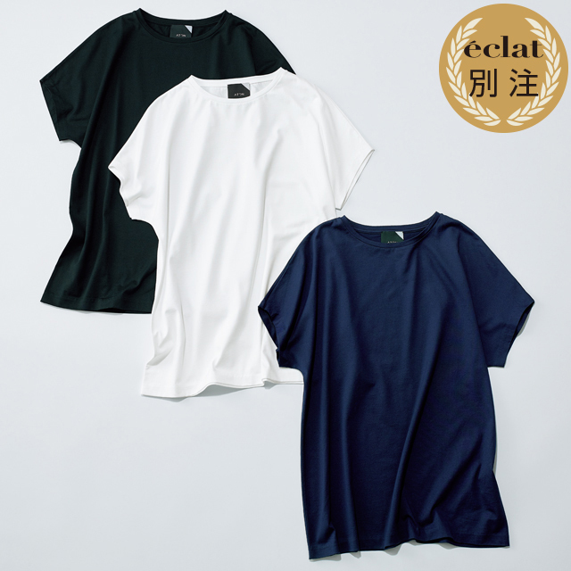 ATON×éclat キャップスリーブTシャツ