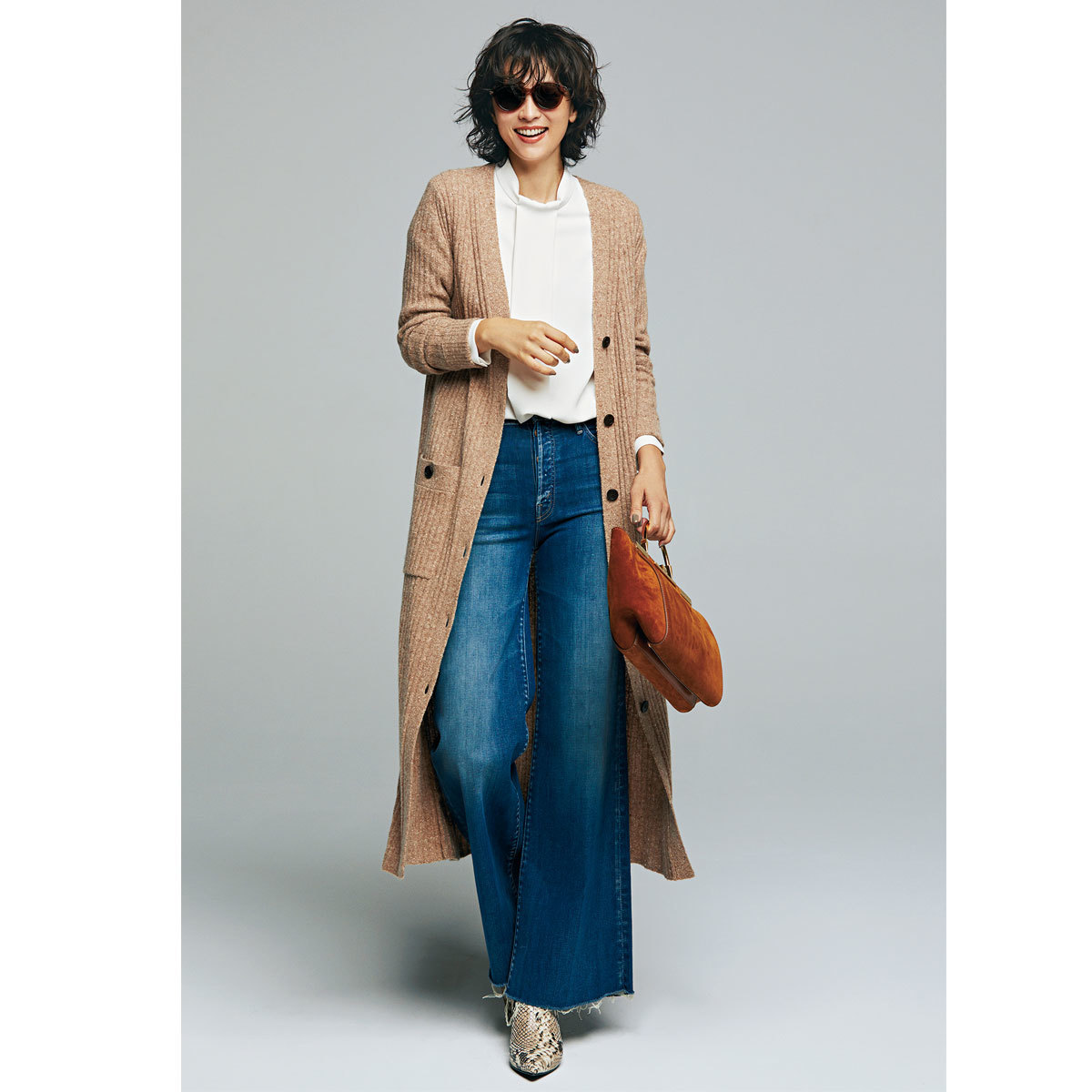 ほっこりしないでセンスよく着こなす 19年秋の最旬 ロングカーディガン コーデ ファッション誌marisol マリソル 40代をもっとキレイに 女っぷり上々