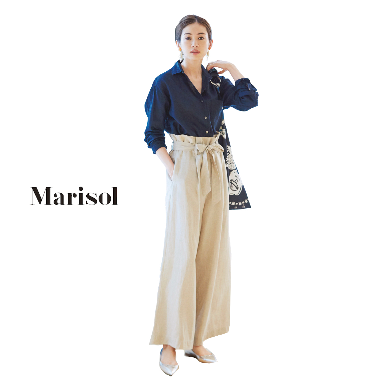 夏のワイドパンツコーデ選 ワイドパンツで大人のフェミニンスタイルをかなえて ファッション誌marisol マリソル Online 40代をもっとキレイに 女っぷり上々