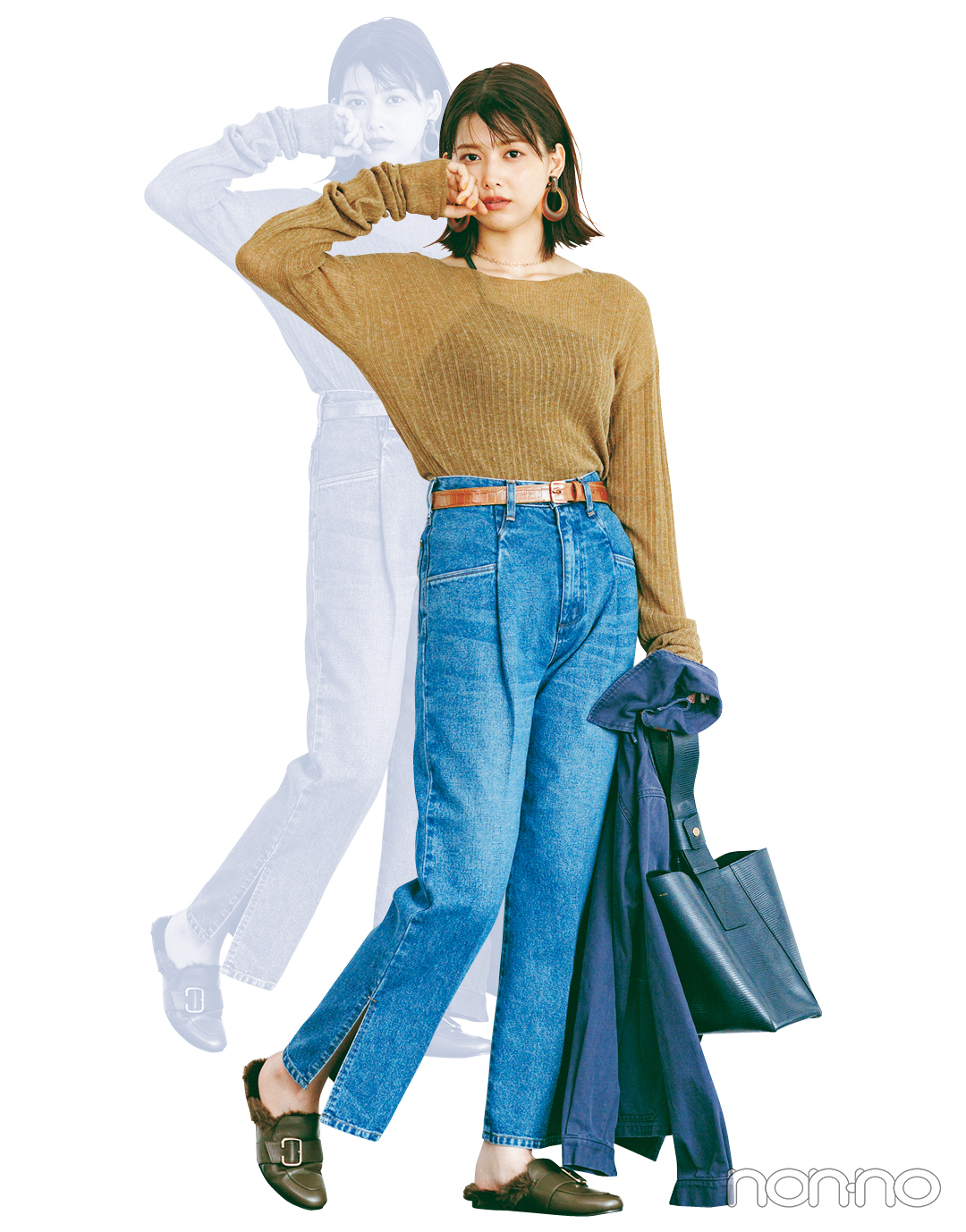長女・渡邉理佐は「辛口フレア」でこなれカジュアルコーデ①【坂道3姉妹のデニム】_1_5