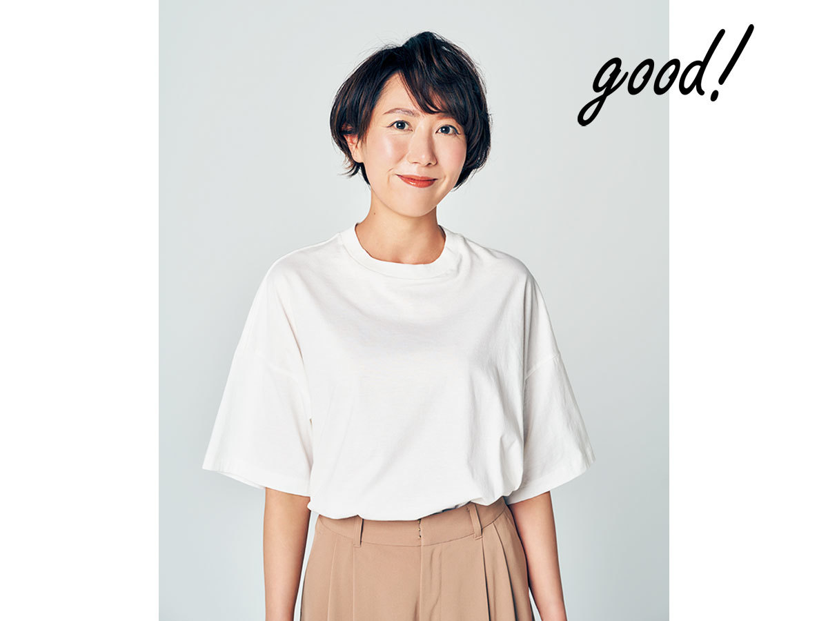 華奢に見える白Tシャツ3