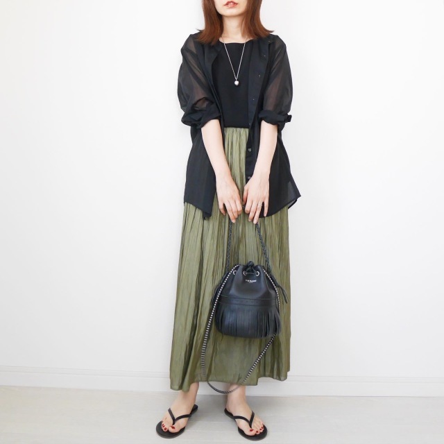 UNIQLO U シアーシャツ 秋コーデ