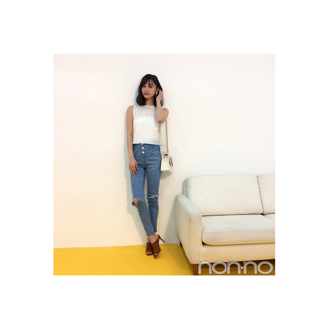 毎日コーデ★鈴木友菜の涼しげスキニーコーデに注目!_1_1