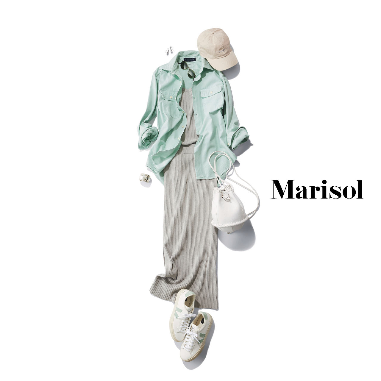 爽やかミントグリーンコーデから黒多めのハイテクスニーカーコーデまで アラフォーの１週間コーデ ファッション誌marisol マリソル 40代をもっとキレイに 女っぷり上々