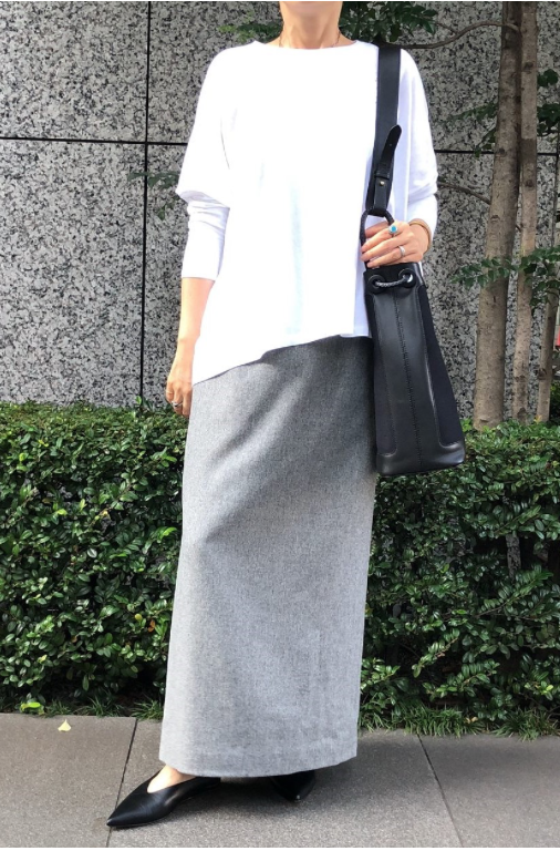 リアルな着こなしを参考に!徳原文子×éclat「ストレートスカート」をバイヤーTが着てみました_1_2