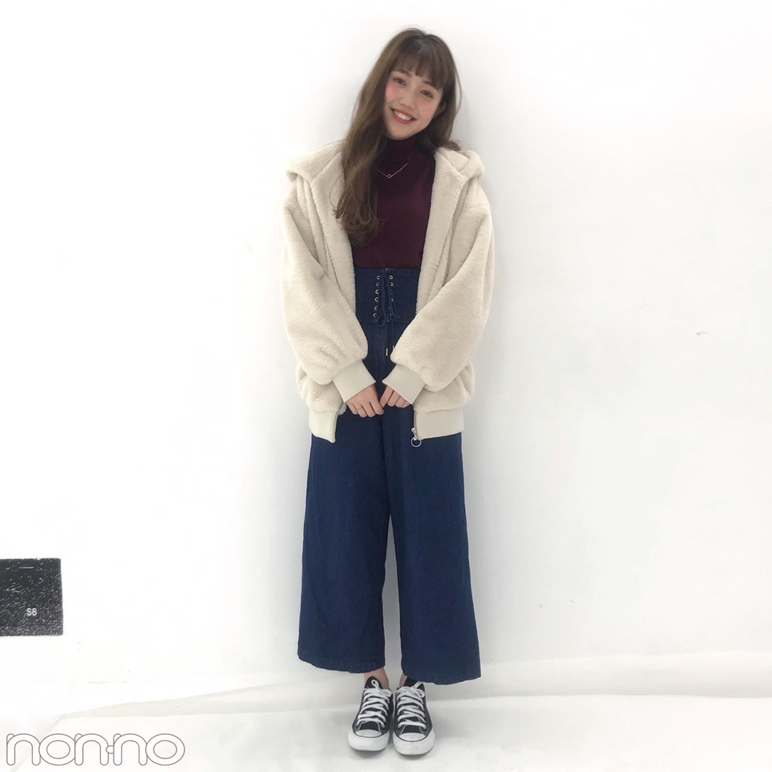 松川菜々花の冬コーデはtitty&Co.のニット&デニムでカジュアルに♡【モデルの私服スナップ】_1_1
