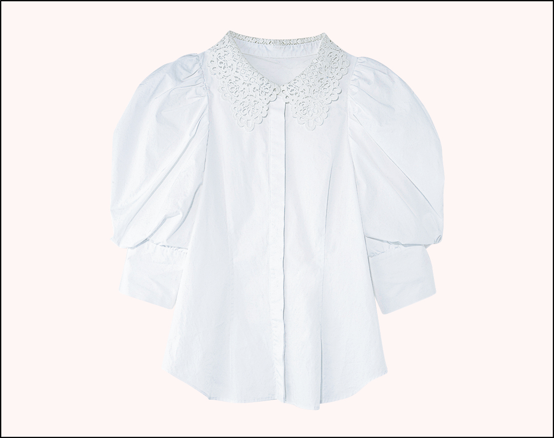紺野彩夏の購入品 SNIDEL レースカラーシャツ