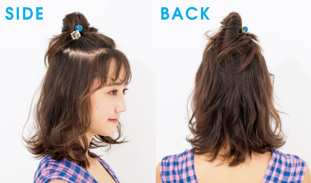 前髪長めさんにおすすめ! ハーフアップで小顔ヘアアレンジ★_1_5