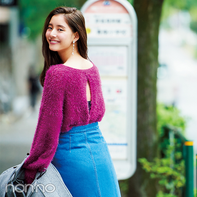 新木優子のモテニットはちょっぴりセクシー 背中あきニットでドキッ Non No Web ファッション 美容 モデル情報を毎日お届け