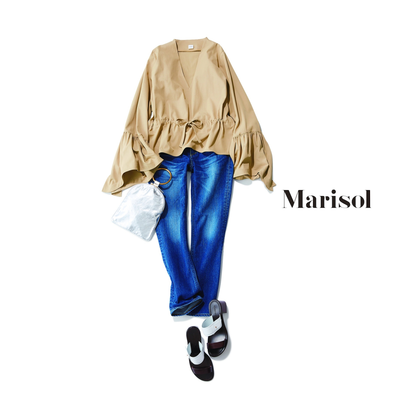 定番色ベージュを軽やかに着こなす 夏のベージュコーデ選 ファッション誌marisol マリソル 40代をもっとキレイに 女っぷり上々